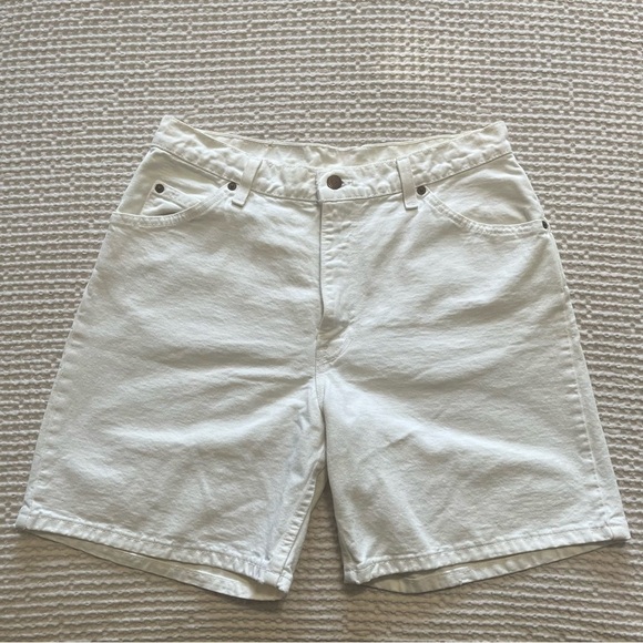Vintage 90s Levi’s Orange Tab 950 Relaxed Fit USA White Denim Shorts - Picture 1 of 9